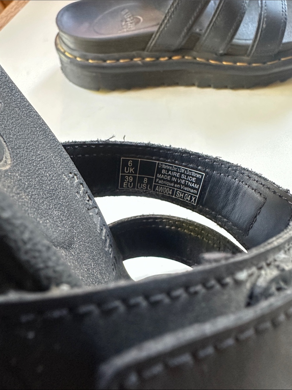 Dr. Martens Black Triple-Buckle Slide Sandals W8 - Picture 6 of 6